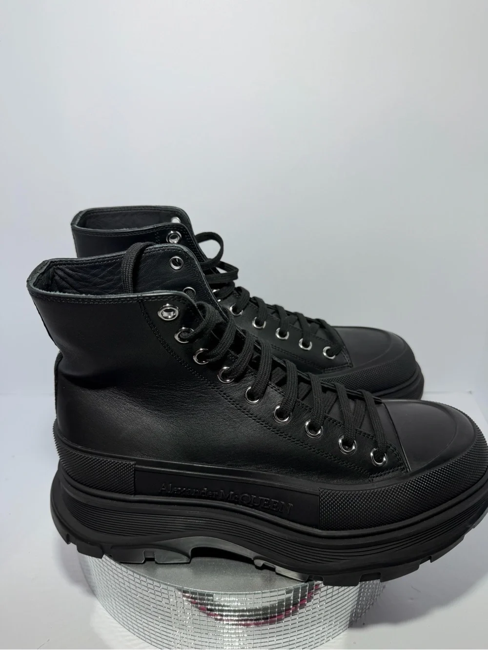 Alexander  McQueen  men’s Black High-Top Platform Boots size 42/9 new w/out tags